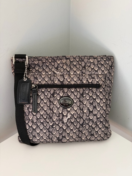 Coach Handbags - Coach Snake-Print Nylon Crossbody Bag